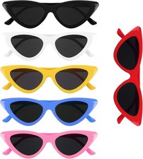 6 Pcs Neon Brillen Set Partybrillen Lustige Dreieck Brille 1950s Jahre Kostüm