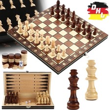 3 in1 Schach Schachbrett Holz