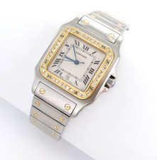 Cartier Santos Galbee 29mm Diamanten Uhr Stahl/Gold Ref. 187901