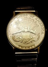 Vintage 1989 Quartz Münz-Uhr