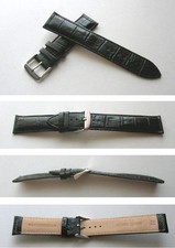 KLASSIK ECHTLEDERUHRBAND MIT ALLIGATORPRÄGUNG 22 mm SCHWARZ FÜR CHRONOGRAPH