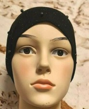 ISLAM-ABAYA- Kopftuch-Hijab Turban  Bonnet Cap Viskose mit Perlen und Pailletten