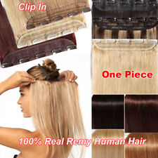 Ein Tresse Echthaar Clip in Haarteile Extensions Remy Haarverlängerung Lang Weft