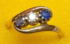 Saphire / Diamant-Ring 14k