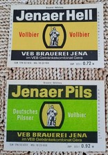 Rarität 2 Etiketten Jena Bier Brauerei Hell Pils VEB Getränkekombinat Gera DDR