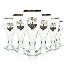 6x Schwarzer Steiger Bier Glas