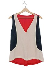 MARC CAIN Schlupf-Bluse Damen Bluse Gr. DE 36 wollweiß-schwarz-rot Casual-Look