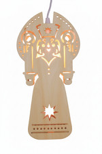 Fensterbild Leuchter aus Holz Engel 35 cm Weihnachten Advent Geschenk Dekoration