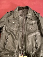 Jacke Lederjacke Anthrazit Herren Größe L Bikerjacke