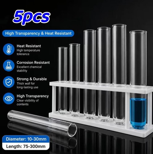 5pcs reagenzgläser glasstab - 5pcs,