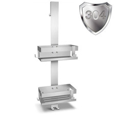 Duschregal zum Hängen Edelstahl Duschablage ohne Bohren 2 Körbe Duschorganizer