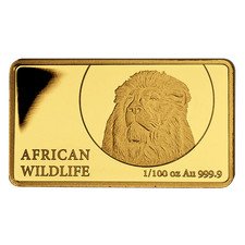 Goldbarren 1/100 Unze Löwe. 