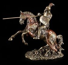 Deutsche Ritter Figur auf Pferd mit Lanze links - Kampf Statue Turnier Veronese