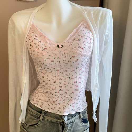 Damen blumendruck spitze - damen,