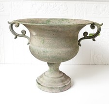 Amphore Pokal Blumentopf Pflanztopf Pflanzschale Ornament Antik Grau 35cm