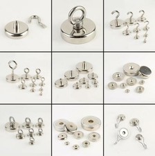 ★TheQ★ Extra Stark Neodym Topf- Öse- Hakenmagnete bis 185kg NdFeB Ø8-90 mm