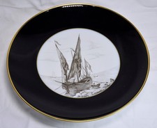 Hutschenreuther Dekorschale, Kobaltblau Gold, 31 cm, Seefahrt