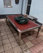 Terrassentisch mit Schirmloch, Gartentisch, Balkontisch, Esstisch