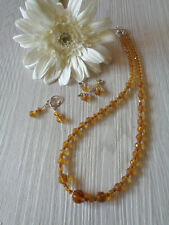 Schmuckset Braun Glasschliff  UNIKAT 