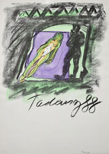 Tadeusz, Ohne Titel. [19]88. [Signierter aquarellierter Original-Farboffsetdruck