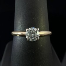 14K Gelbgold runder Diamant