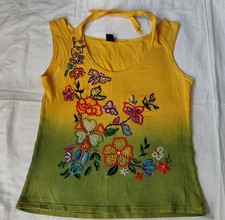 Damen Top,  L (40), ärmellos, mit Glitzern, Stickereien, Baumwolle, Zustand gut