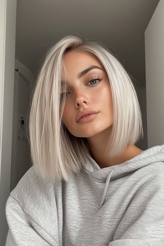 Ombre platinblond bob echthaar - ombre,