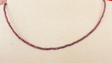 2,7-3  mm  Natur Facettierte  Granat  Edelstein kette,Silber,50 cm ( Grant- 33)