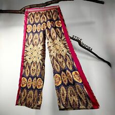 ZARA 💗 DAMEN HOSE PALAZZO FULL LENGTH GALONSTREIFEN SEIDENTUCH OPTIK PAISLEY S