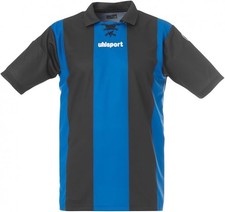 Uhlsport Trikot Stripe Ka Größe L Oldschool Retro Kurzarm Blau Schwarz Gestreift