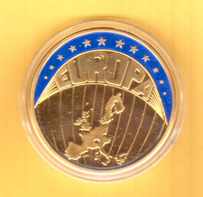 Medaille *Die schönsten Farb-ECU`s* Europa 1998 40mm vergoldet PP, Kapsel