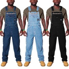 Herren Latzjeans Overall Denim Long-Herrenhose Latzhose Latzjeans Freizeithose
