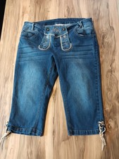Auflösung Damen Trachten Hose Capri Kurz Jeans Oktoberfest Janina 42/44 XL