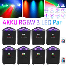 8stk Akku 120W RGBW 3 LED Par Strahler Fernbedienungen DMX DJ Disco Bühnenlicht