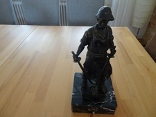 Skulptur Stahlarbeiter Schmied, Regüll, Figur ca. 27 cm,  Sockel Marmor