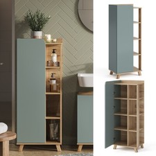 Midischrank Karen Sonoma Blau 50 x 128 cm Tür offene Fächer Vicco