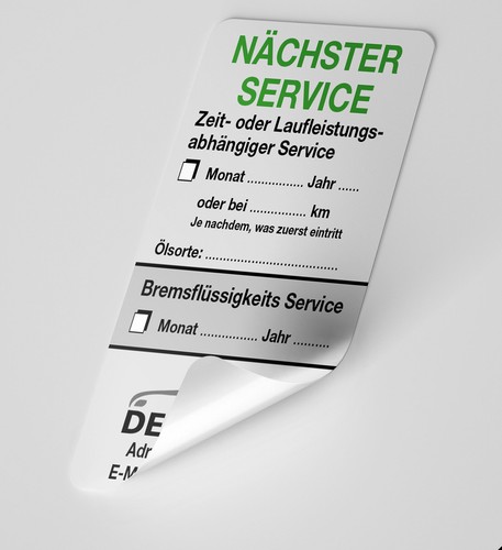 Kfz service aufkleber - service,