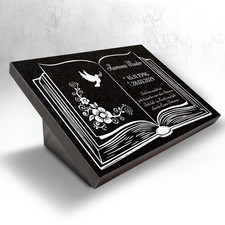 Grabstein Granit XXL Set Urnengrabstein Grabplatte mit Stützen BI07