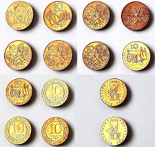 Lot Konvolut 14x 10 Francs Münze Frankreich 1982 1983 1984 1985 1987 1988 France