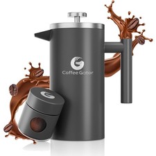 French Press Kaffeemaschine 1 Liter Edelstahl Doppelwandig Kaffee Teekanne