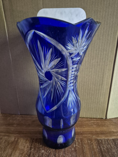Bohemia bleikristall vase blau - bohemia,
