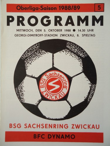 Programm ddr oberliga 1988 - oberliga, 1988/89