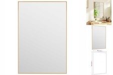 Türspiegel Golden 40x60 Cm Glas Und Aluminium Wandspiegel Badezimmer B-Ware