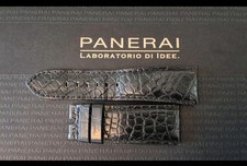 Band Premium Kroko 24/22mm Schwarz Alligator für Panerai  