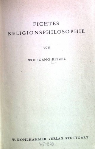 Fichtes religionsphilosophie - fichtes,
