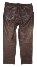 SPECKIGE " LINUS " Herren- Lederjeans / Nubuk- Lederhose in braun W33"/ L29"
