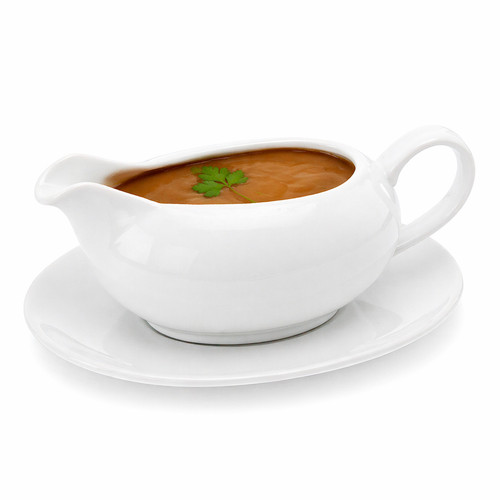 Sauciere mit untertasse weiß - sauciere,