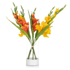 LUMIDA Flora künstliche Gladiolen Glasvase inkl. LED-Beleuchtung Höhe 60cm N482