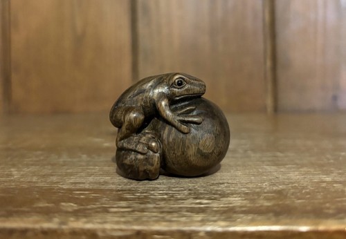 Vintage holz geschnitzt - vintage, frosch