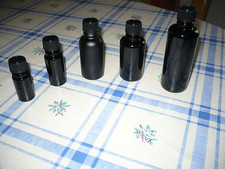 4 Violettglas Flaschen, 5ml, 10ml, 30ml, 50ml und 1x 30ml schwarz matt,unbenutzt